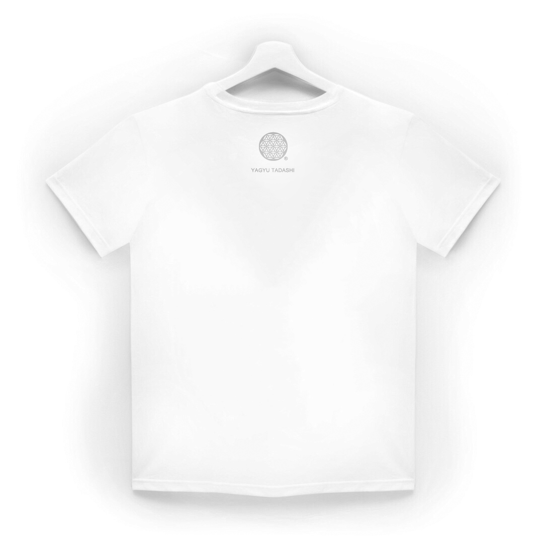 【6月中旬発送分】Tシャツ不動明王（前面柄） ホワイトxシルバー